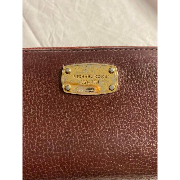 Michael Kors Jet Set Travel Zip Around Wallet Brown Leather - Picture 3 of 9